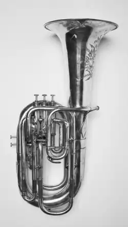 Photograph of a five-valve euphonium