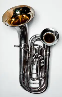 Photograph of a double bell euphonium
