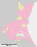 Mapa da prefeitura de Ibaraki