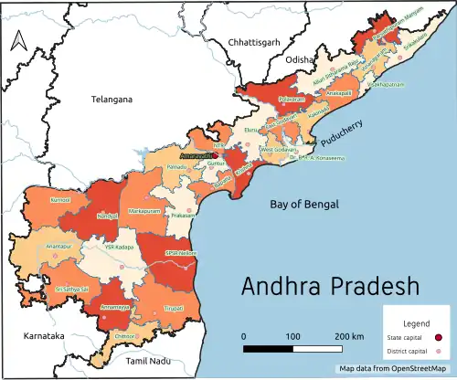 Distritos de Andra Pradexe