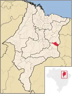 Localização de Matões no Maranhão