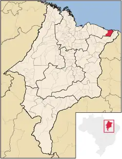 Localização de Tutóia no Maranhão