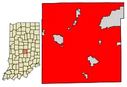 Localização no condado de Marion