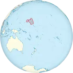 Localização das Ilhas Marshall no Pacífico