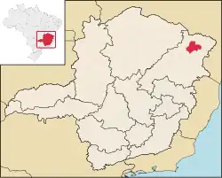 Localização de Jequitinhonha em Minas Gerais