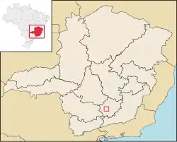 Localização de Santa Cruz de Minas em Minas Gerais