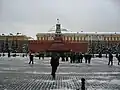Mausoléu de Lenin, um dos líderes da Revolução de Outubro em Moscovo.