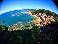 Primeira Praia vista da tirolesa, no Morro de São Paulo