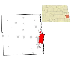 Localização no condado de Cass