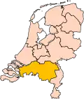 Localização de Brabante do Norte nos Países Baixos