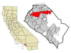 Localização no condado de Orange