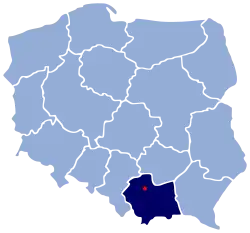 Localização de Cracóvia na Polónia