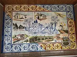 Painel de azulejos com locais históricos da Amadora