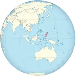 Localização de Palau (em verde) na Oceania.