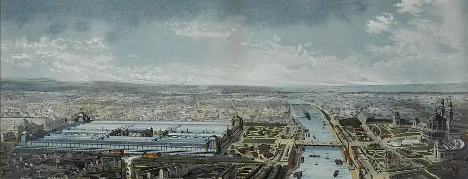 Vista panorâmica da Exposição Universelle, 1878.