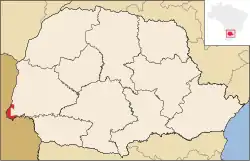 Localização de Foz do Iguaçu no Paraná