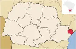 Localização de Guaraqueçaba no Paraná