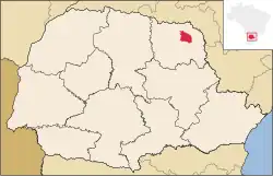 Localização de Santo Antônio da Platina no Paraná