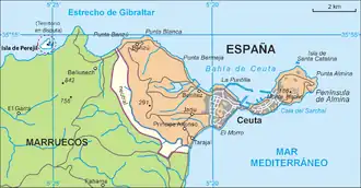 Localização de Ceuta
