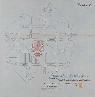 Projeto de praça estrelada para a Sagrada Família (1916)