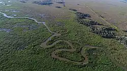 Vista aérea de parte do maior parque natural municipal do Brasil.