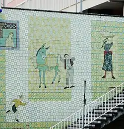 Júlio Pomar, painel de azulejos, c. 1958, Av. Infante Santo, Lisboa