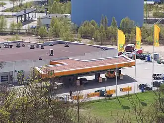 Moderno posto de abastecimento Preem em Karlskrona, Suécia.