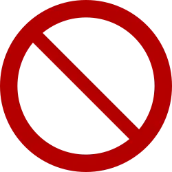  The design of the "no ghosts" logo features a diagonal bar that runs through a red circle from top-left to bottom-right.