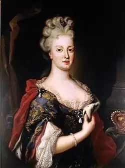 Retrato de D. Maria Ana por Pompeo Batoni, no Palácio Nacional da Ajuda
