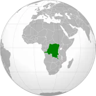 Localização de República do Zaire