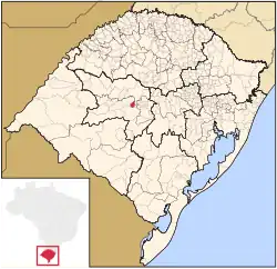 Localização de Itaara no Rio Grande do Sul