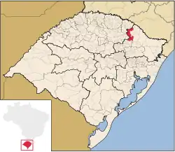 Localização de Lagoa Vermelha no Rio Grande do Sul