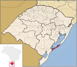 Localização de São José do Norte no Rio Grande do Sul