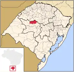 Localização de Tupanciretã no Rio Grande do Sul