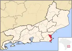 Localização de Cabo Frio no Rio de Janeiro