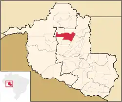 Localização de Ariquemes em Rondônia