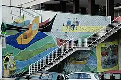 Sá Nogueira, painel de azulejos, c. 1959, Av. Infante Santo, Lisboa