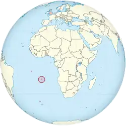 Localização de Santa Helena no mundo.