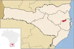 Localização de Nova Trento em Santa Catarina