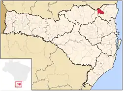 Localização de São Bento do Sul em Santa Catarina