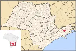 Localização de Taubaté em São Paulo