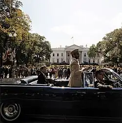 Selassie com John F. Kennedy em frente à Casa Branca, 1963