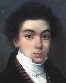 Retrato em miniatura de Bolívar em 1800