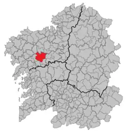 Localização do município de Santiago de Compostela na Galiza