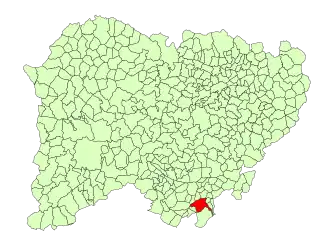Localização do município de Béjar na província de Salamanca