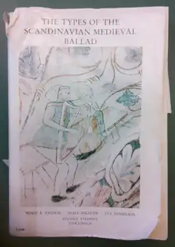 Capa do livro "Os Tipos da Balada Medieval Escandinava: Um Catálogo Descritivo", editado por Bengt R. Jonsson, Svale Solheim e Eva Danielson, Skrifter utgivna av svenskt visarkiv, 5 (Estocolmo: Svenskt visarkiv, 1978)