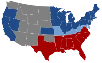 Divisão dos estados durante a Guerra Civil Americana: União, Confederação, estados fronteiriços e territórios