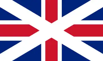 A Union Jack de 1606 na Escócia.