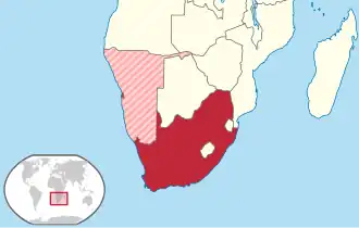 Localização de África do Sul