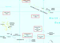 Localização das Ilhas Menores Distantes dos Estados Unidos